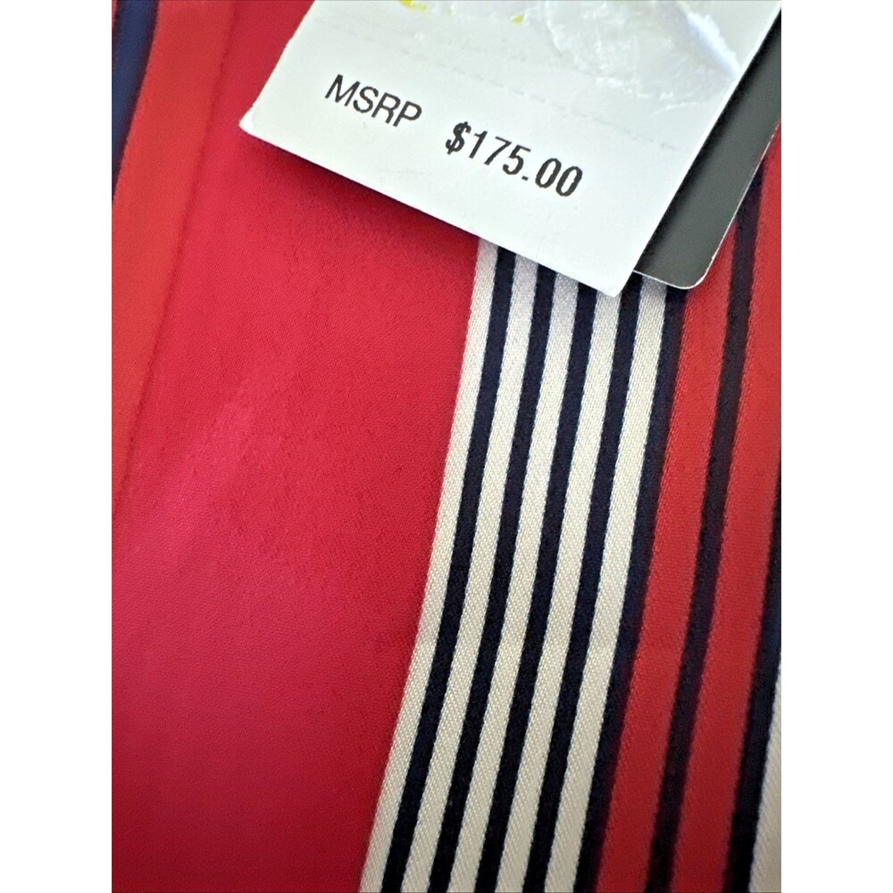 Lauren Ralph Lauren Women's Striped Satin Charmeuse Wide-Leg Pants Red Navy M - Picture 9 of 11